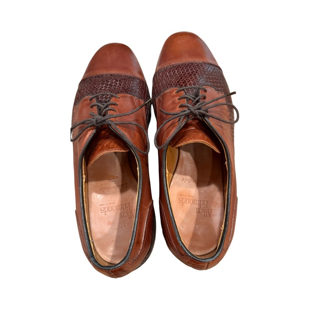 Allen Edmonds Lauderdale Oxford Lace Up Dress Leather Cap Toe Shoe Brown - Picture 6 of 11
